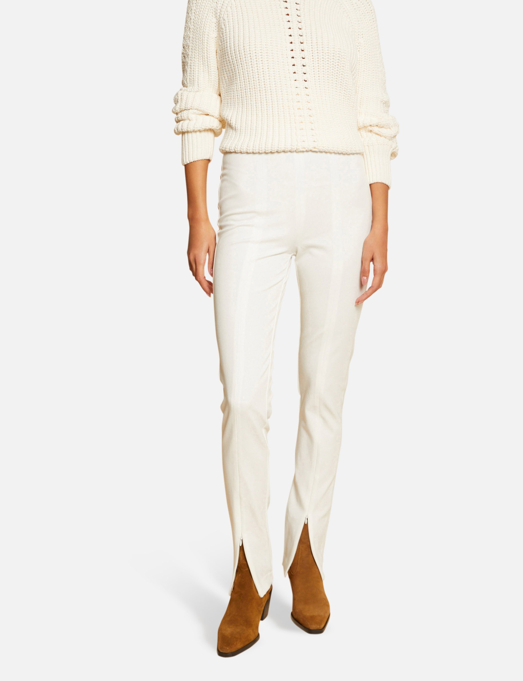 Pantalón city ajustado con cremallera crudo 222-Psnow.f