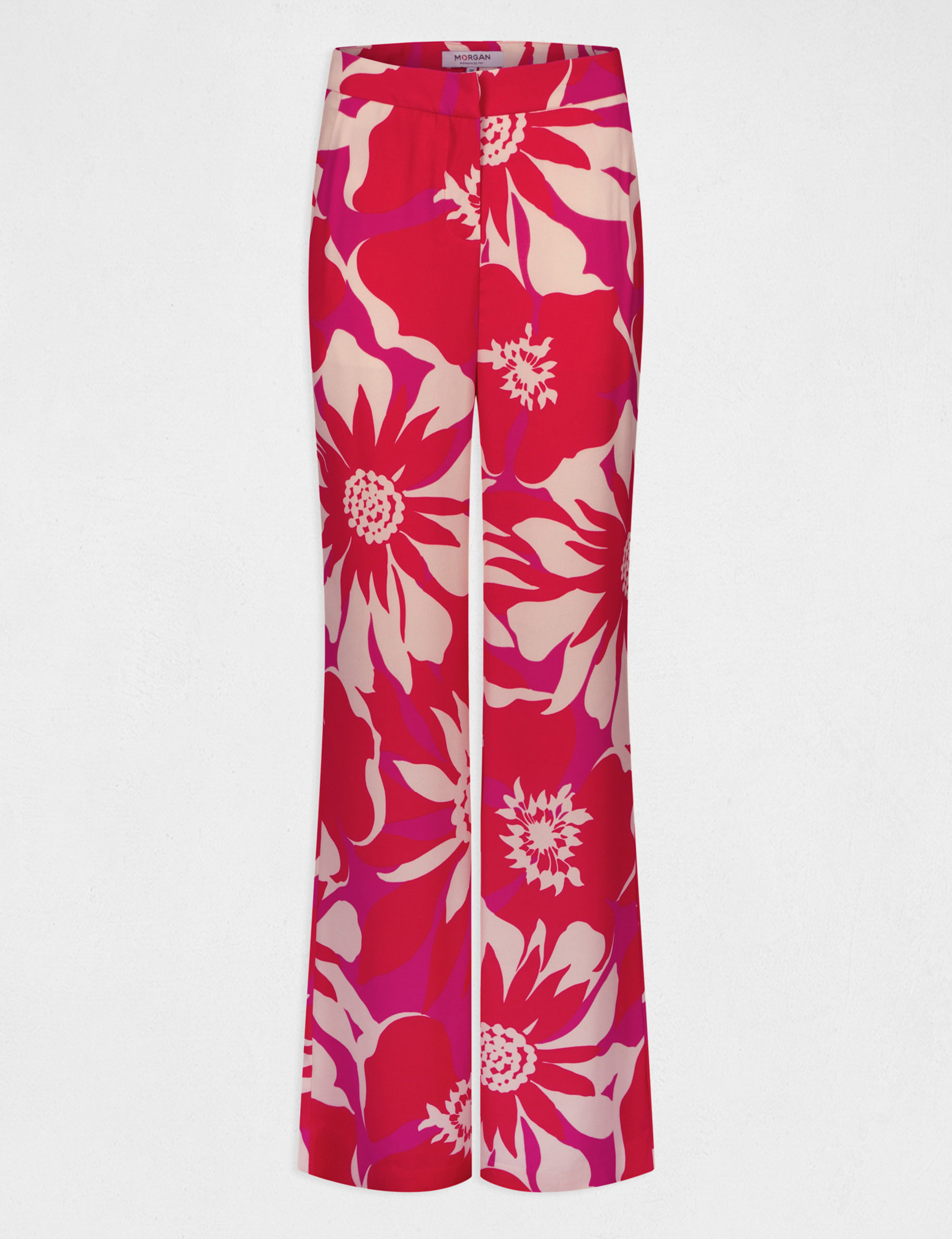 Pantalón pernera ancha estampado floral multicolor 231-