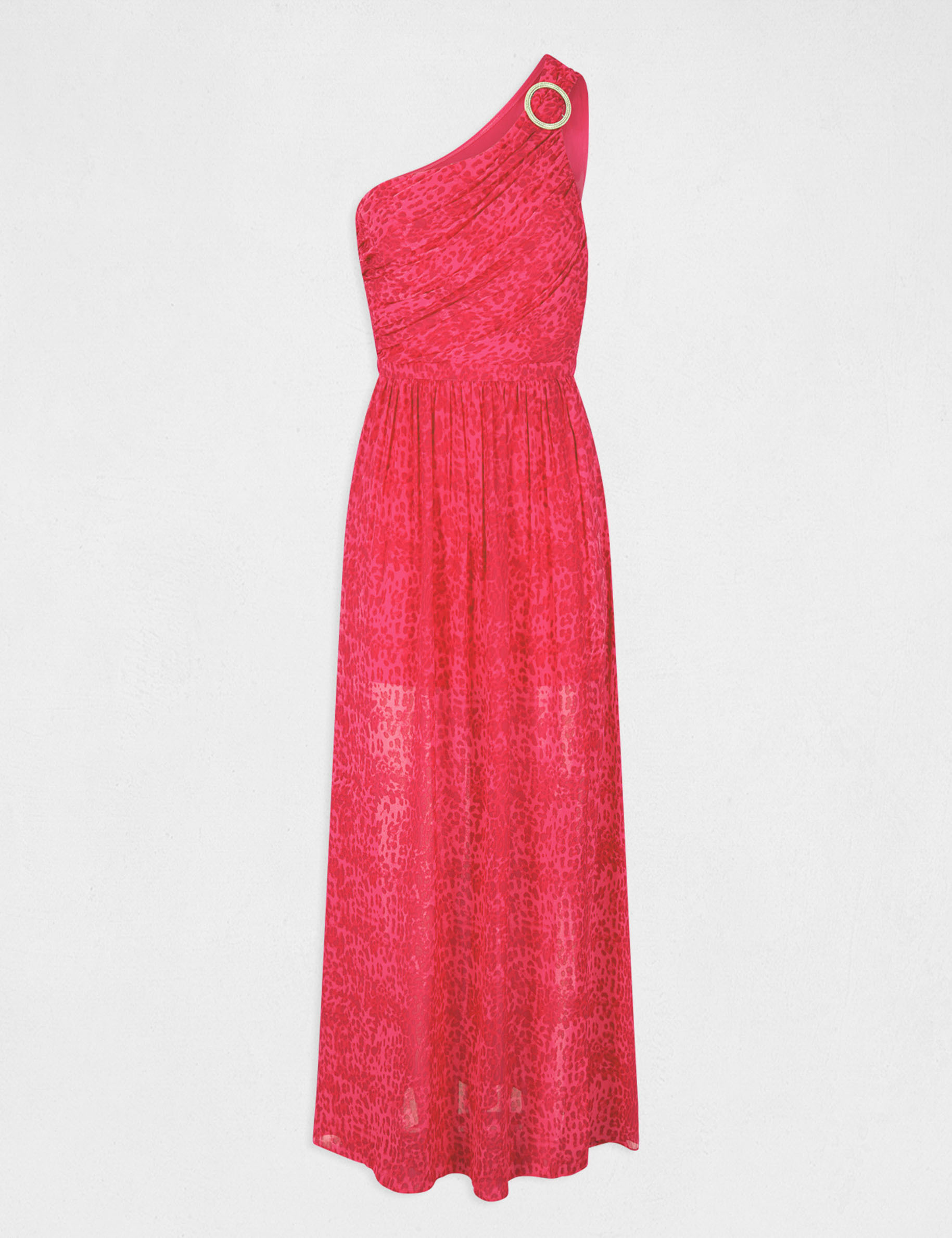 Vestido largo acampanado estampado rosa 231-Ramir