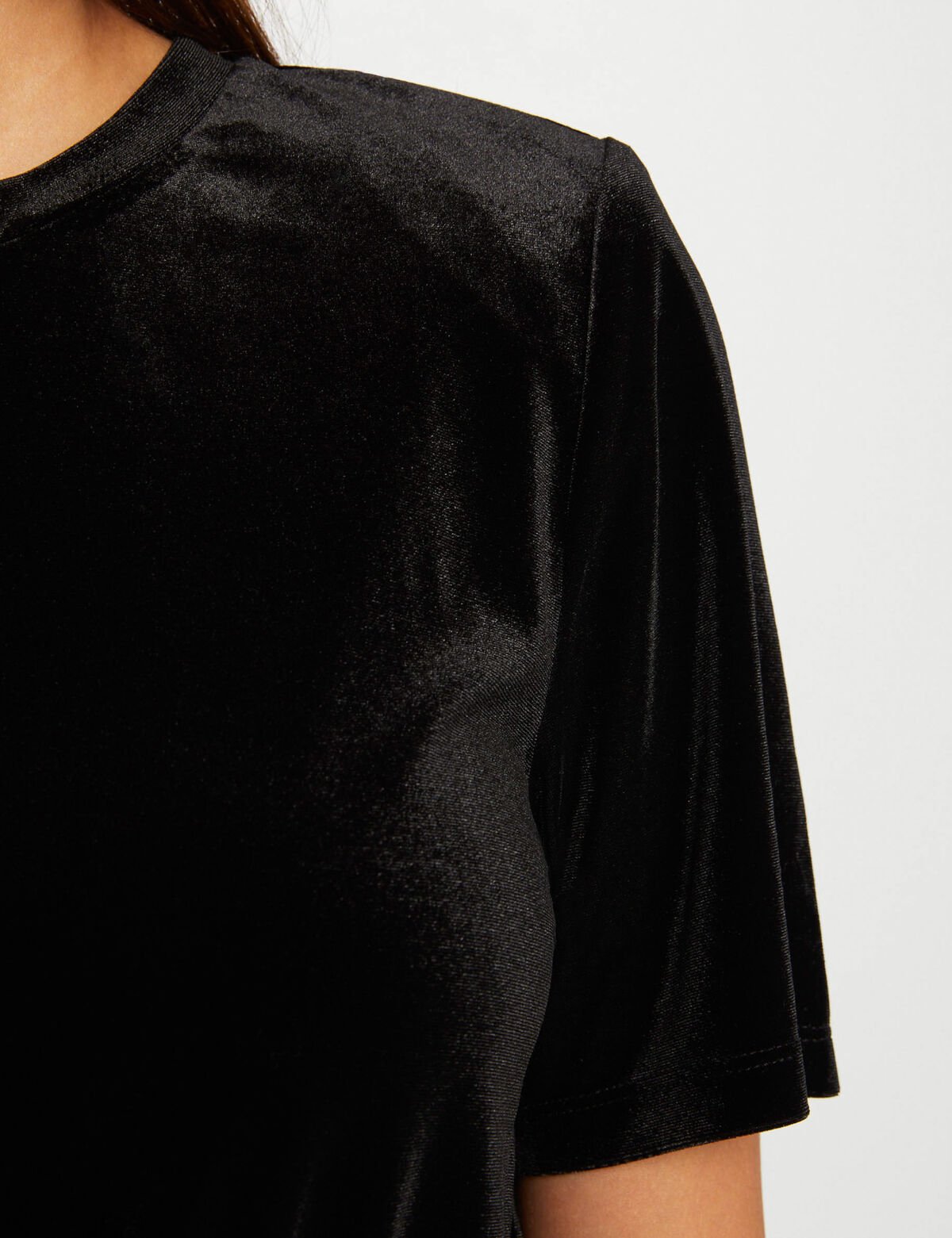 Camiseta manga corta terciopelo negro 232-Daceta