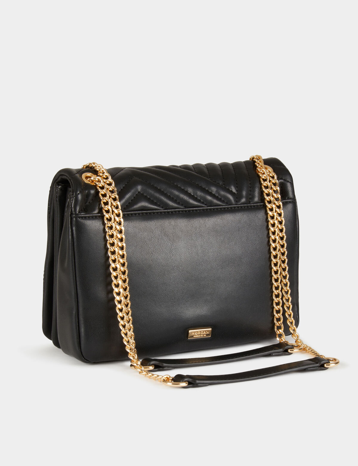 Bolso cartera de mano efecto acolchado negro 241-2belzag