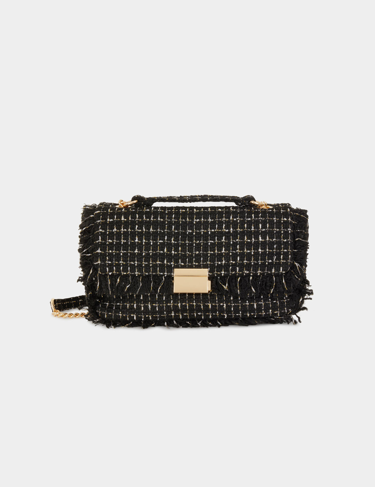 Bolso cartera de mano con flecos 241-2tweed