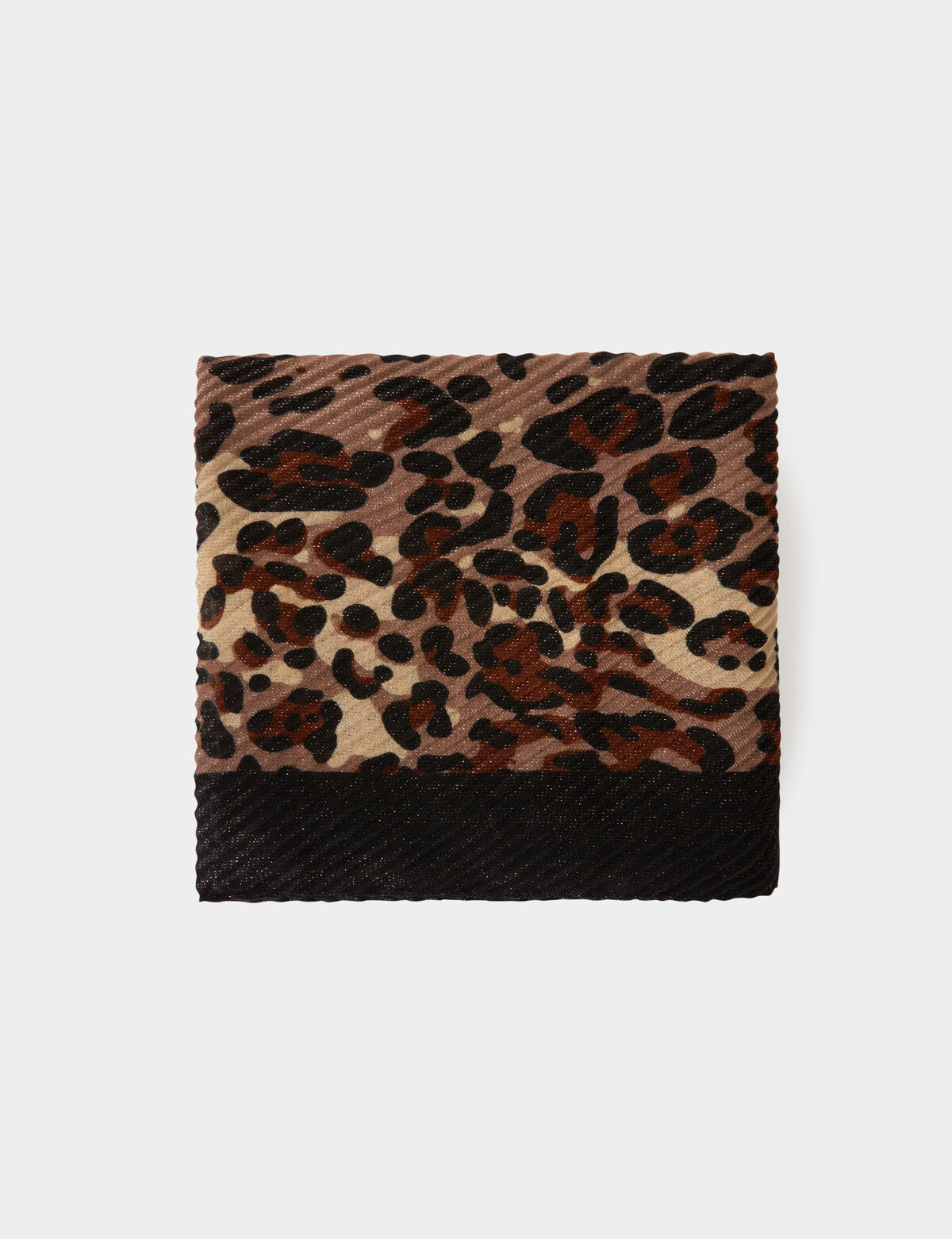 Fular plisado estampado de leopardo 241-5pliss
