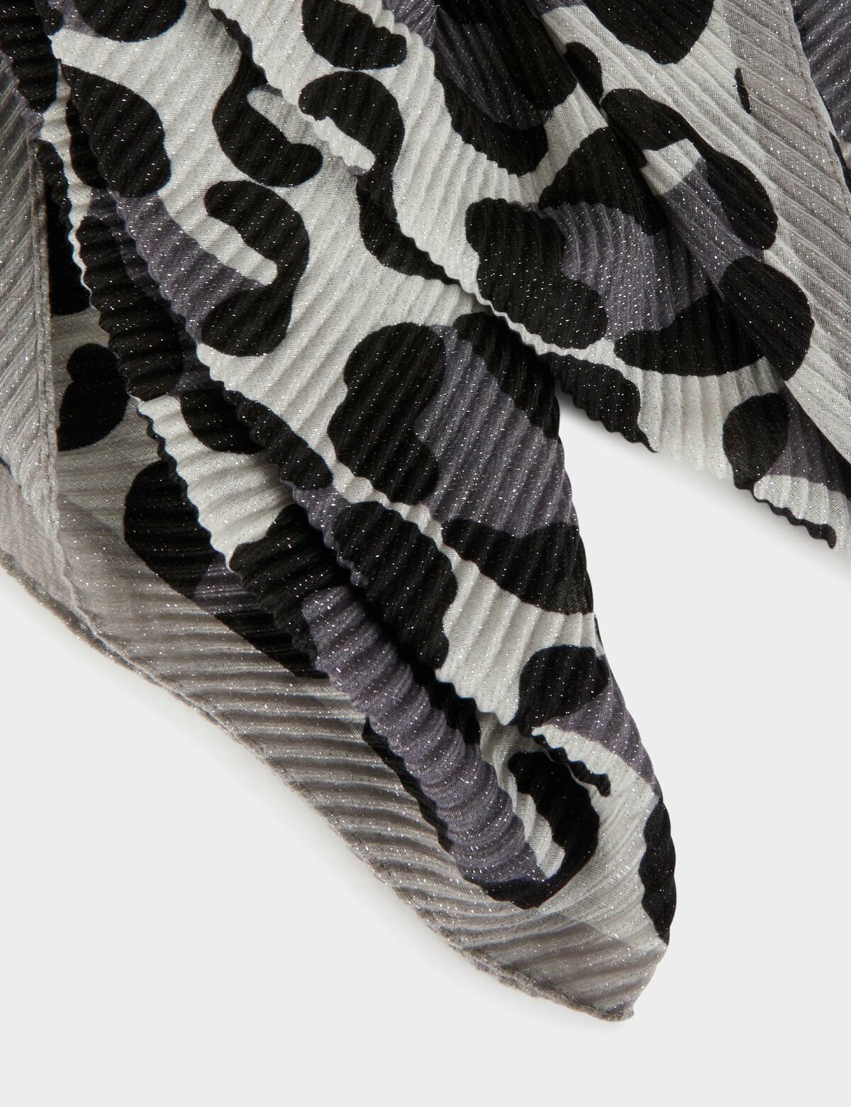 Fular plisado estampado de leopardo 241-5pliss