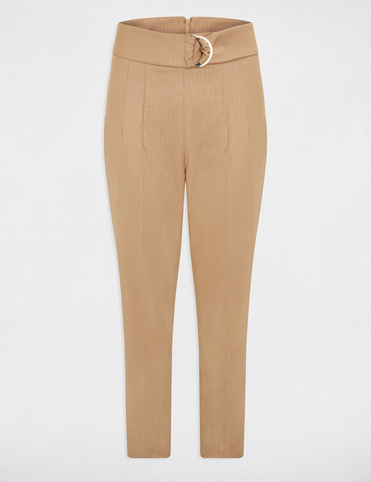 Pantalón ajustado con rayas cámel 241-Pbac.f