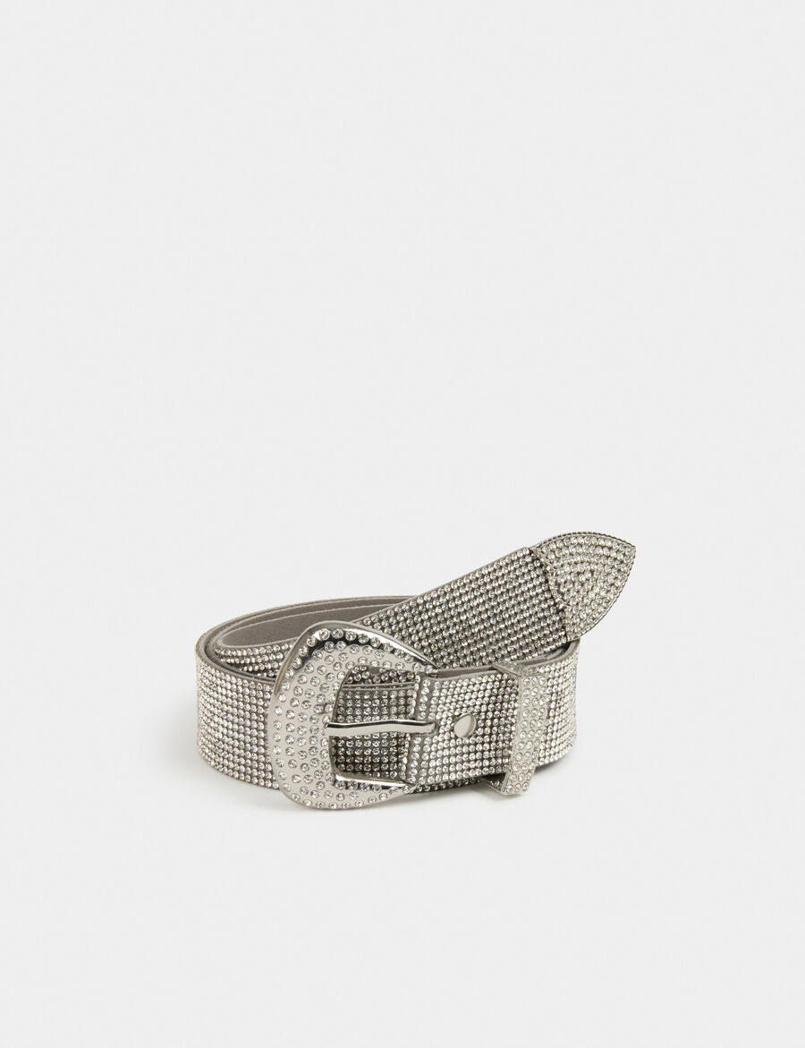 Cinturón con strass plateado 242-3Fouli