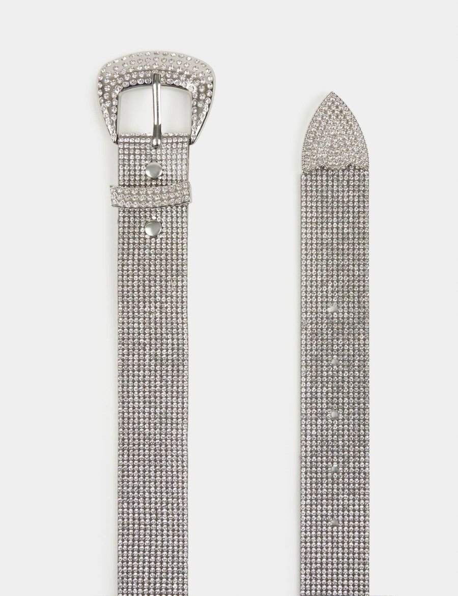 Cinturón con strass plateado 242-3Fouli
