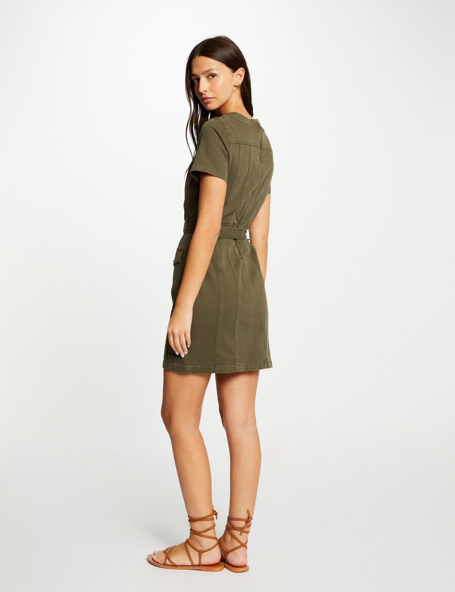 Vestido corto ajustado vaquero verde caqui 242-Rilly
