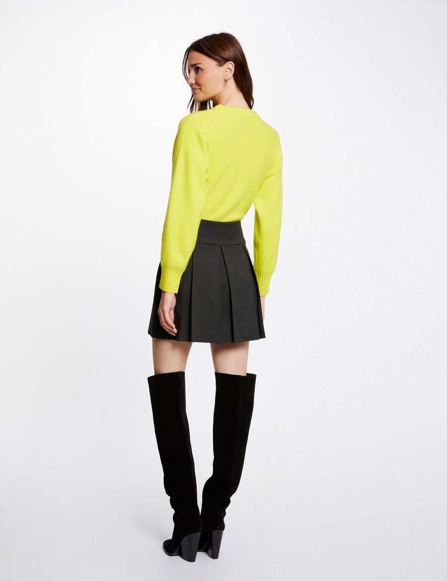 Falda evase con pliegues gris anthracite mujer 232-Josh.f