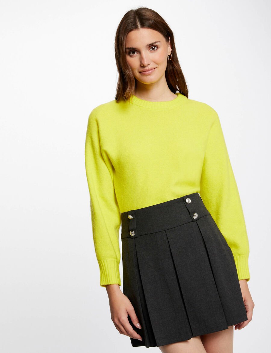 Falda evase con pliegues gris anthracite mujer 232-Josh.f