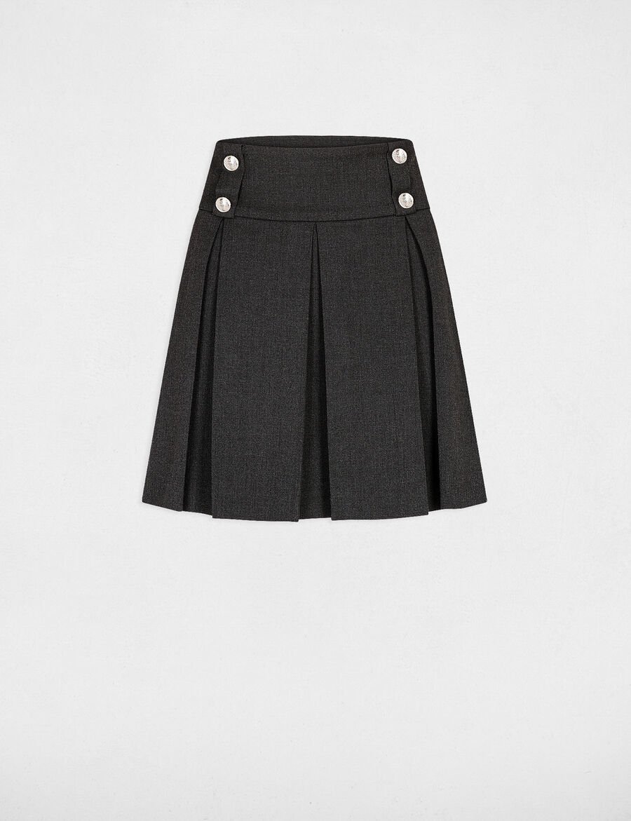 Falda evase con pliegues gris anthracite mujer 232-Josh.f