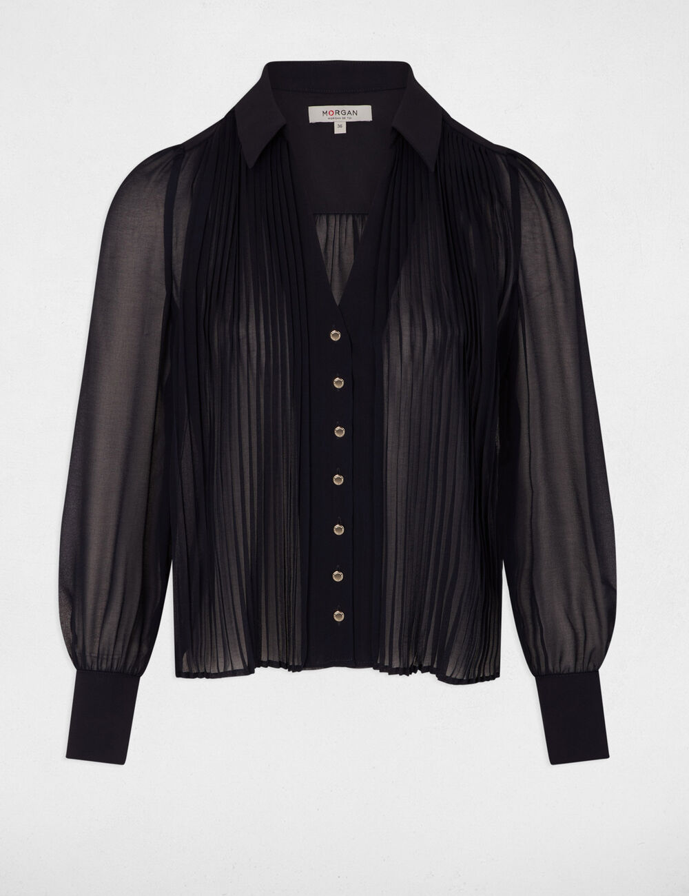 Camisa manga larga pliegues marino 242-Cplia