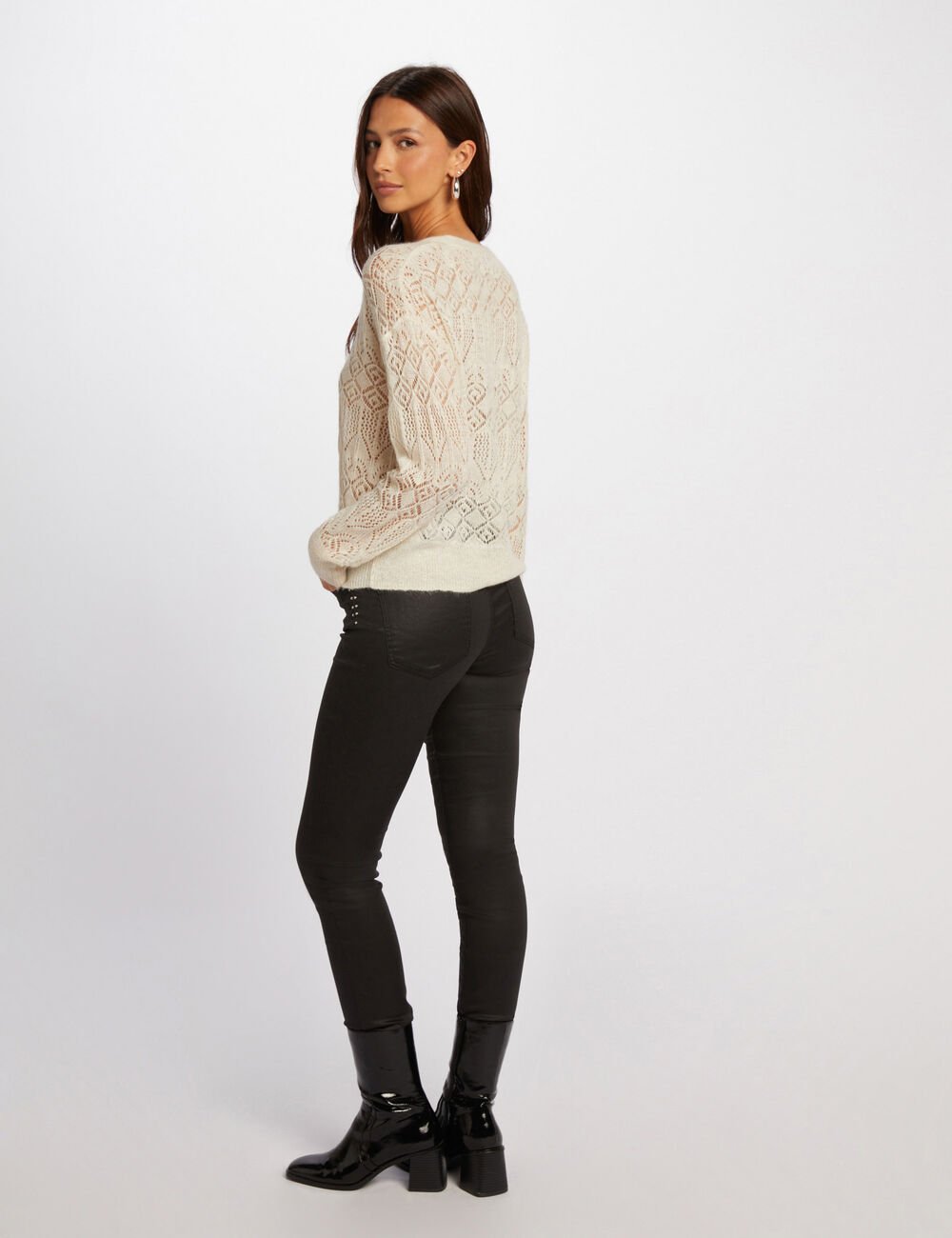 Pantalón skinny efecto mojado negro 242-Pfrashi