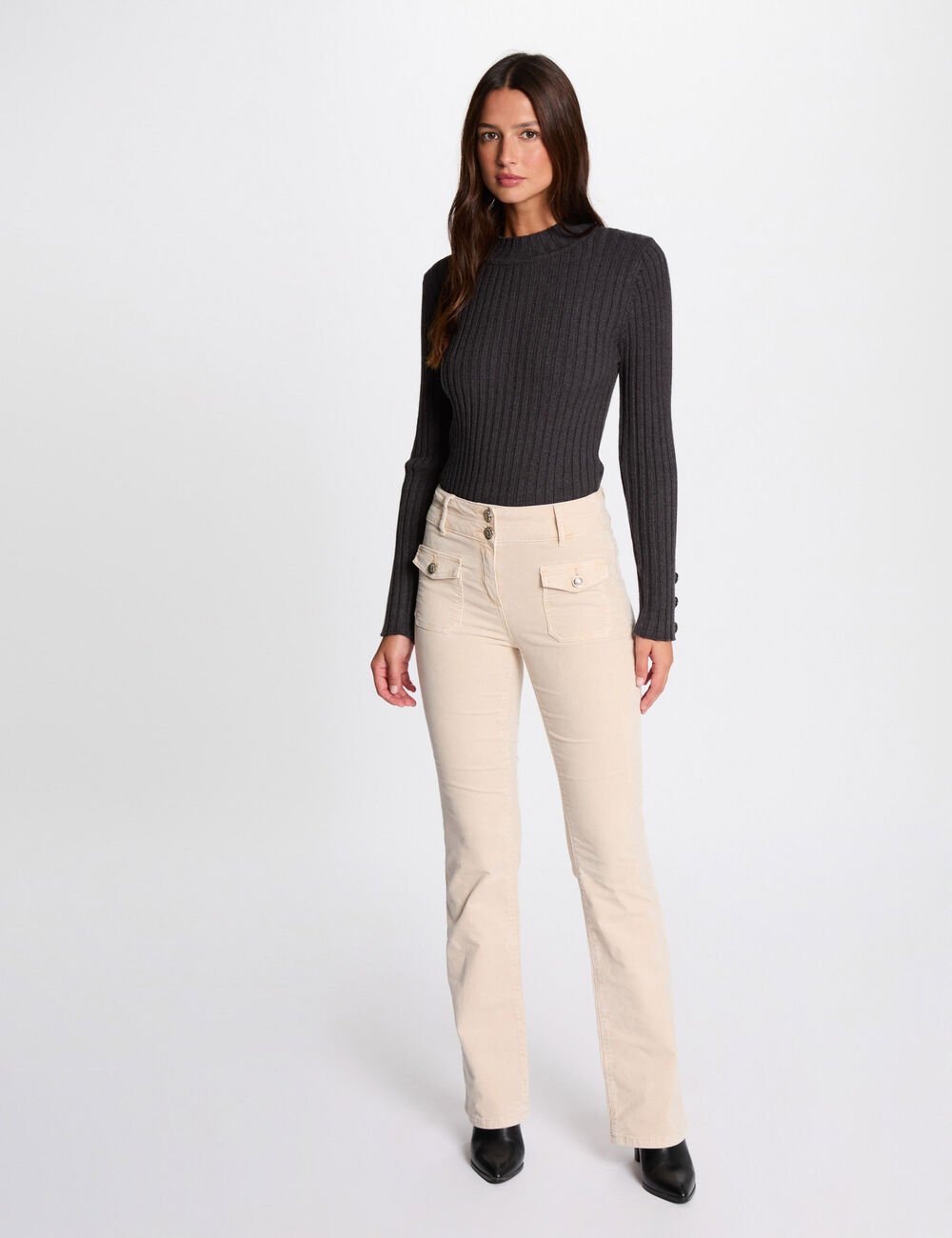 Jersey acanalado cuello alto 242-Mceze