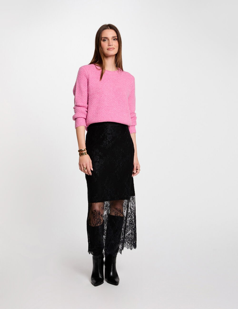 Jersey cuello redondo rosa medio 242-Mpaul