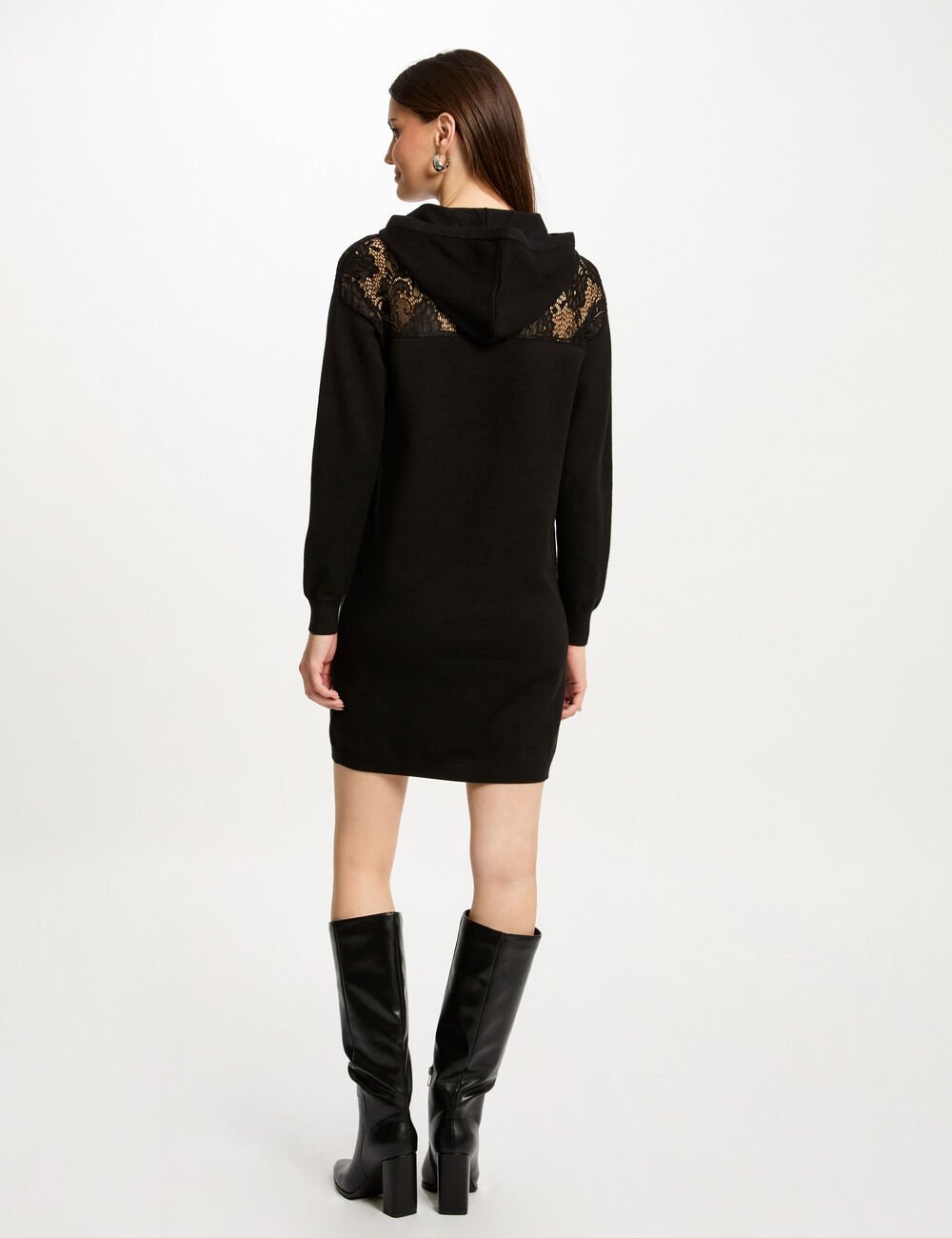 Vestido punto corto recto negro 242-RMdanse