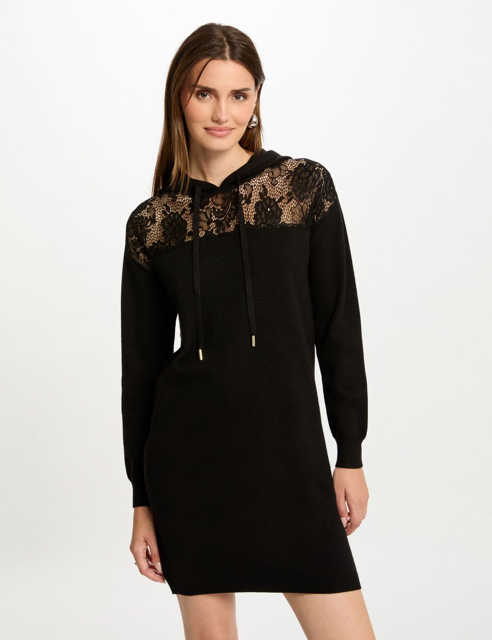 Vestido punto corto recto negro 242-RMdanse