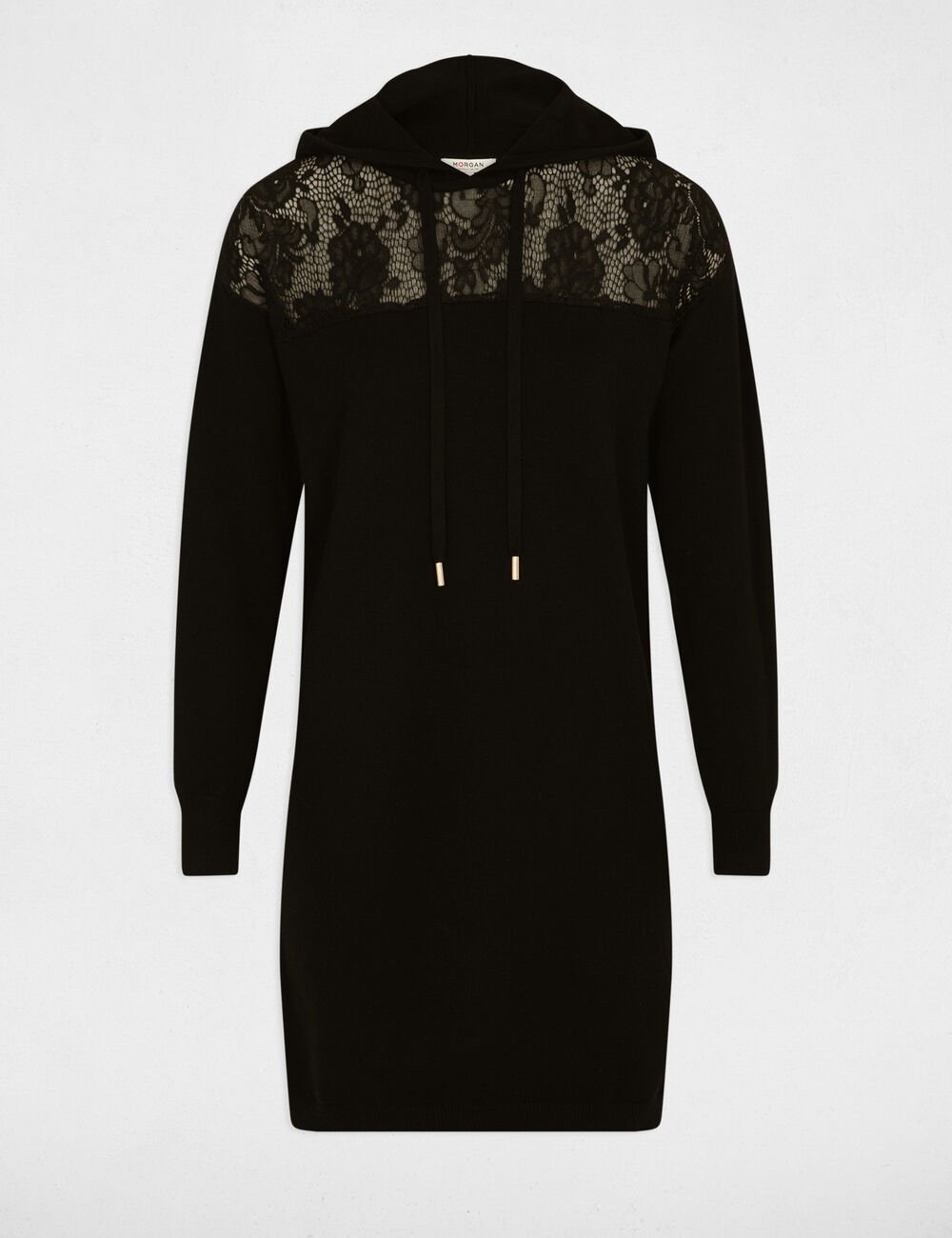 Vestido punto corto recto negro 242-RMdanse