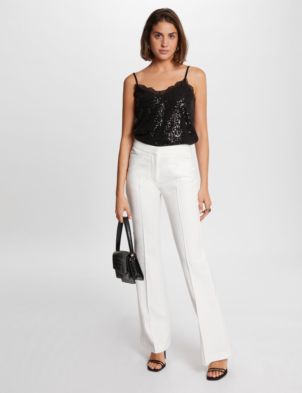 Top con tirantes finos negro 242-Baia