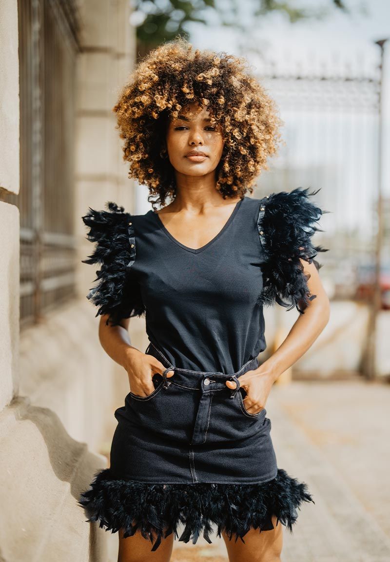 Camiseta estrella plumas C19-763