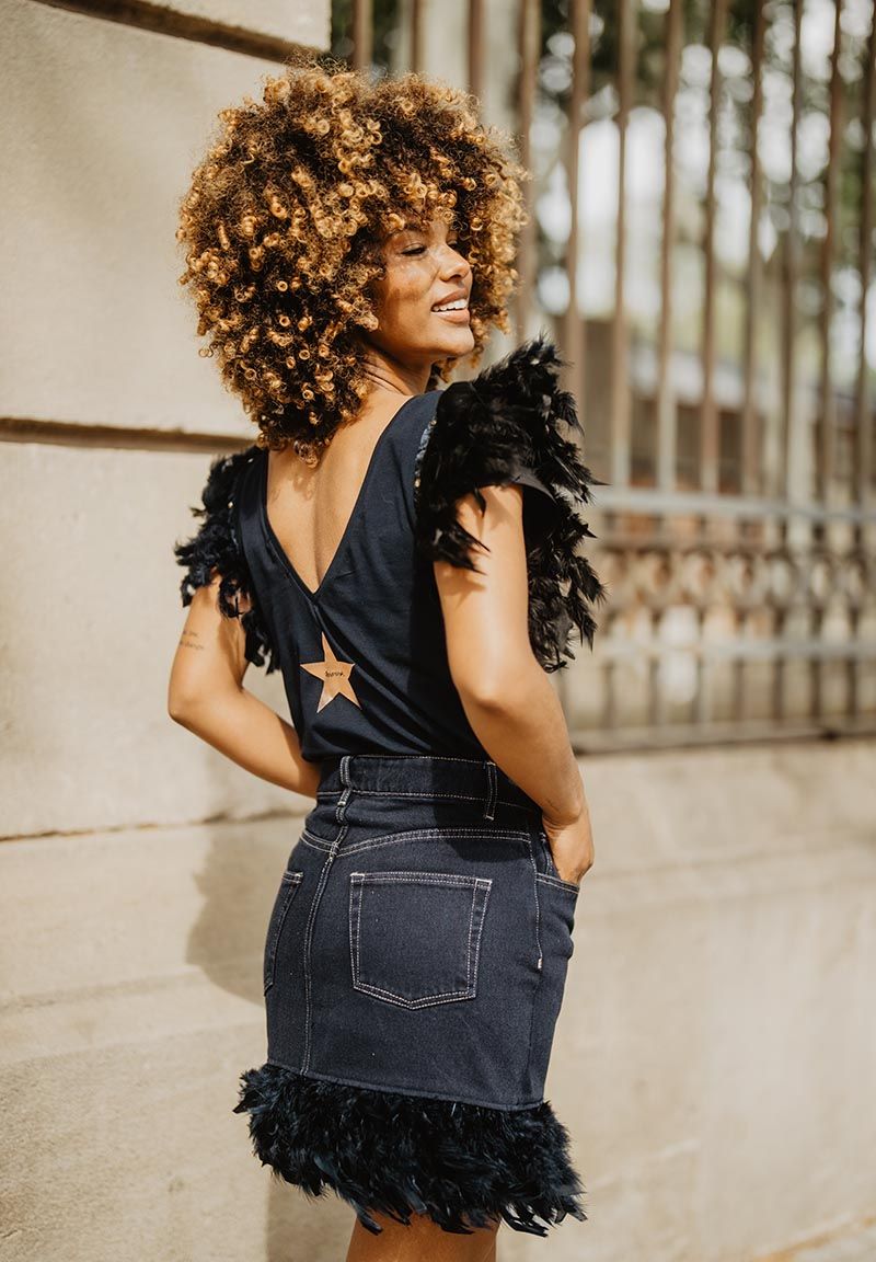 Camiseta estrella plumas C19-763