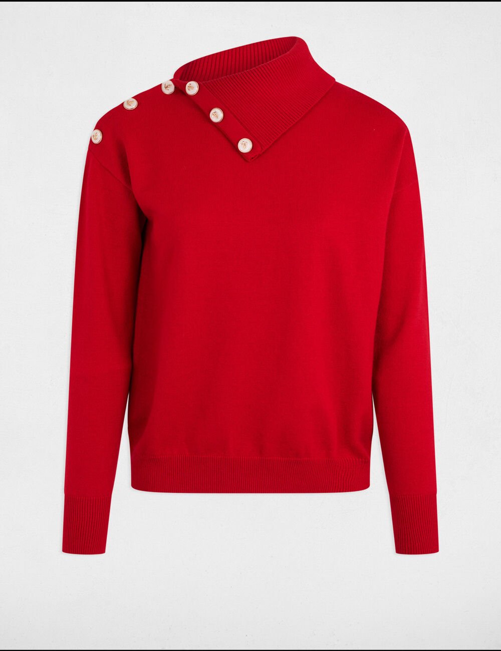 Jersey cuello de solapa rojo  251-Mouette