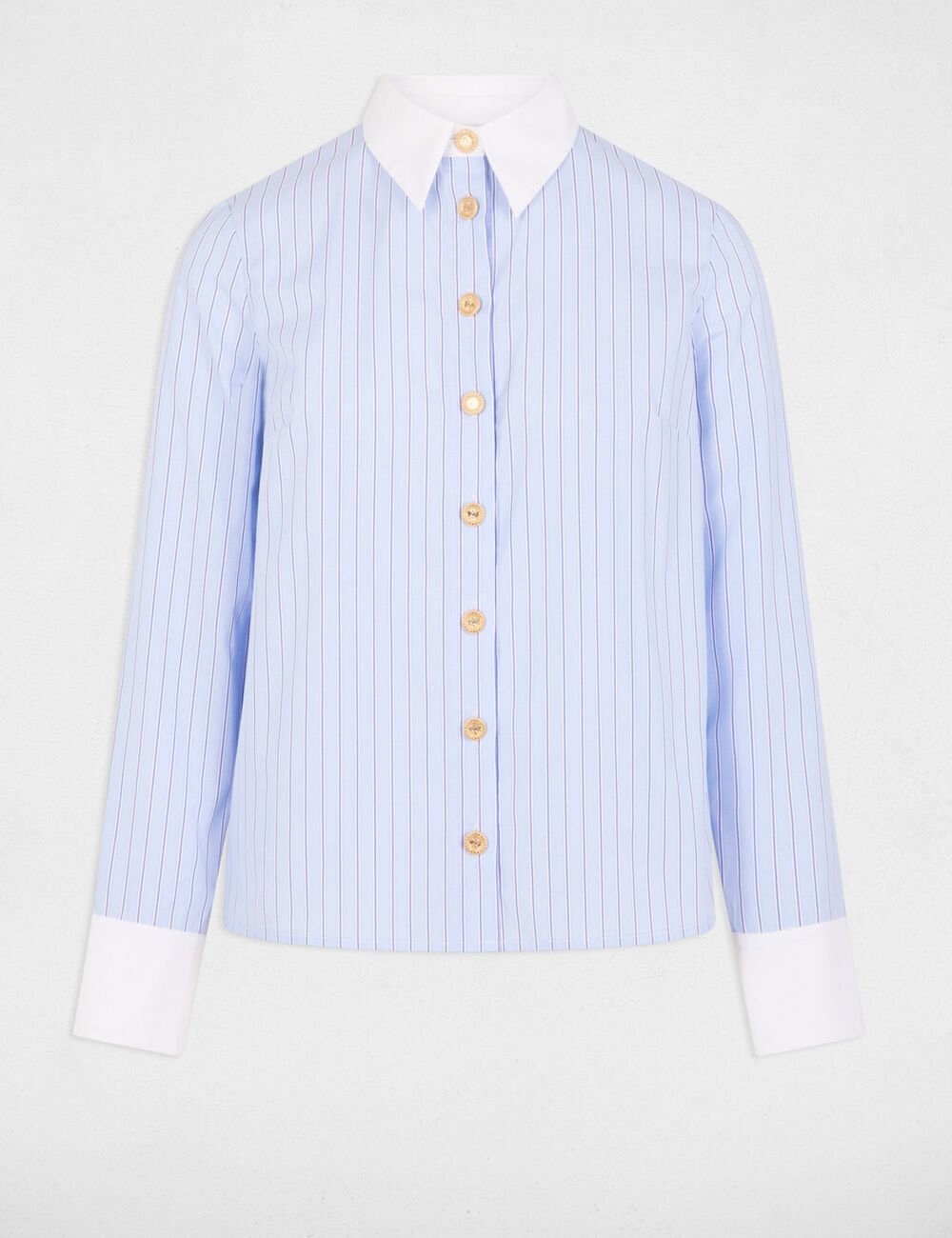 Camisa manga larga rayas azul cielo 251-ckara