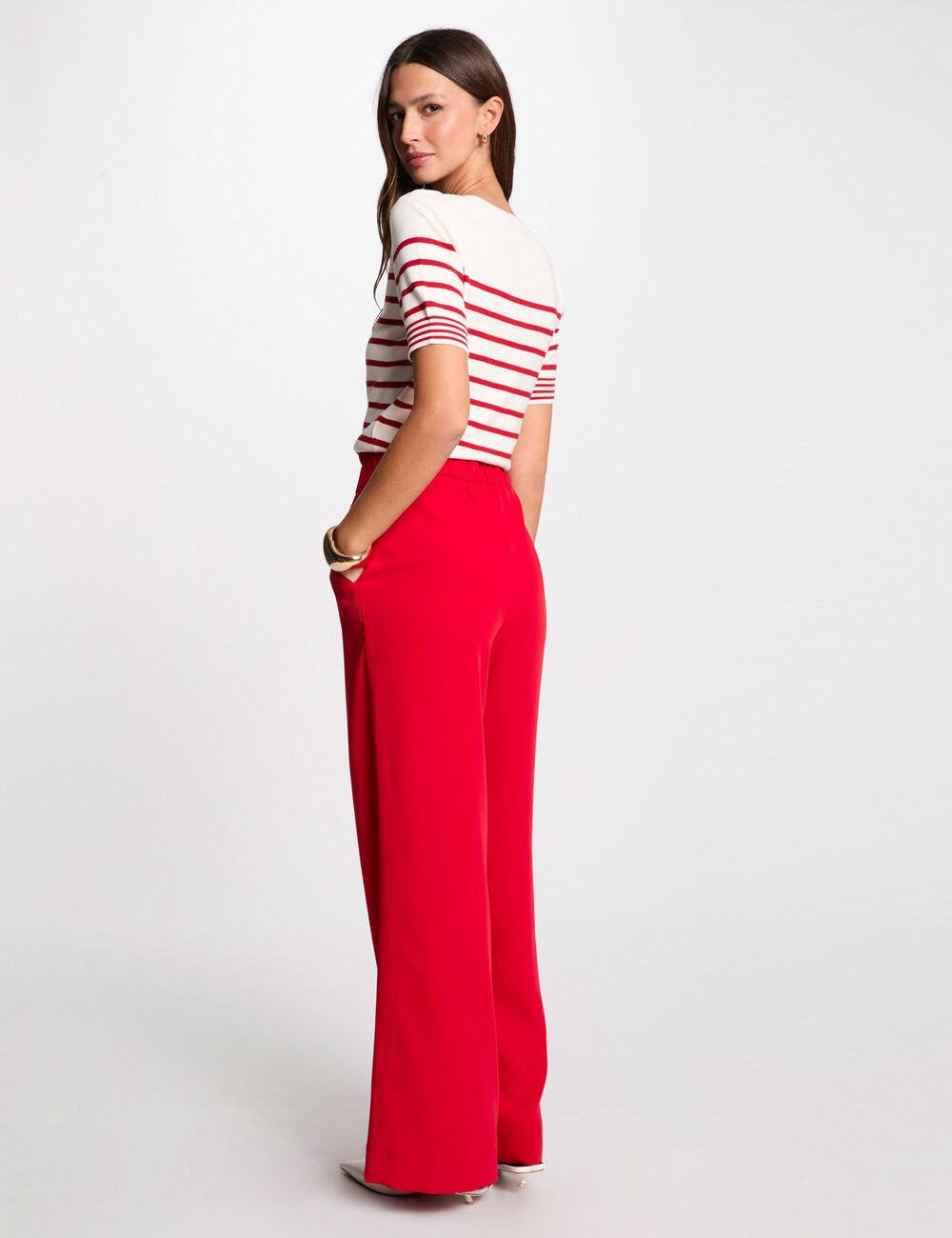 Pantalón pernera ancha rojo 242-Pbird