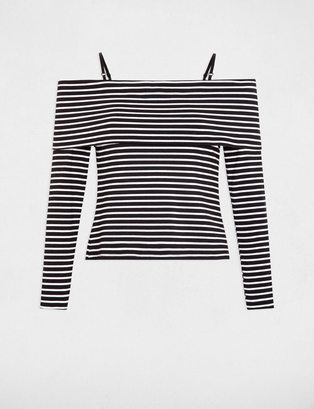 Camiseta manga larga rayas marfi 241-Tropez