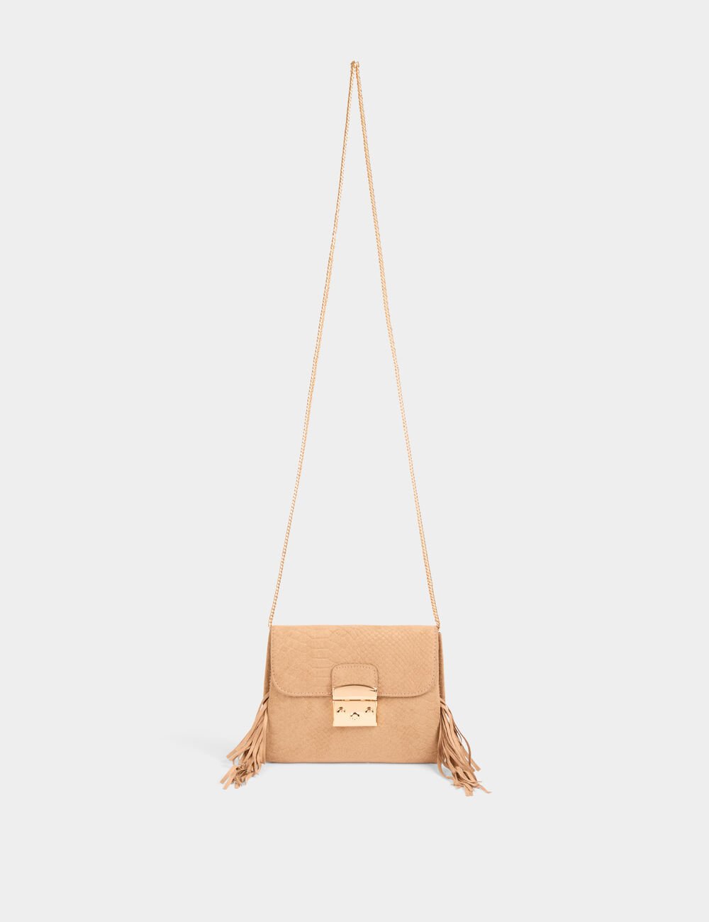 Bolso cartera de mano flecos arena 251-2Romeos