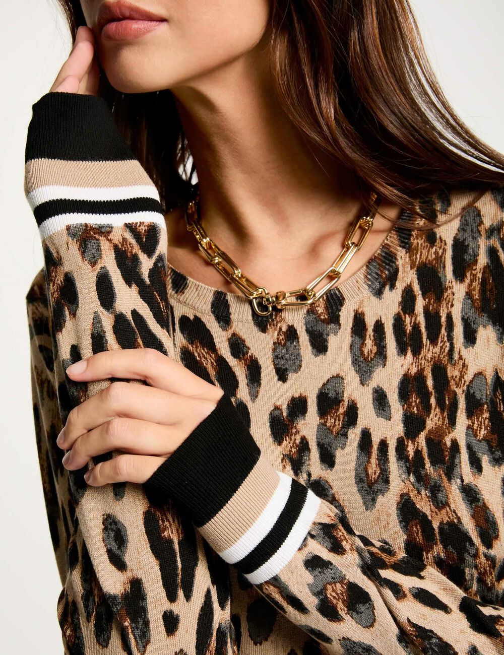 Jersey estampado leopardo multicolor 251-Mparty