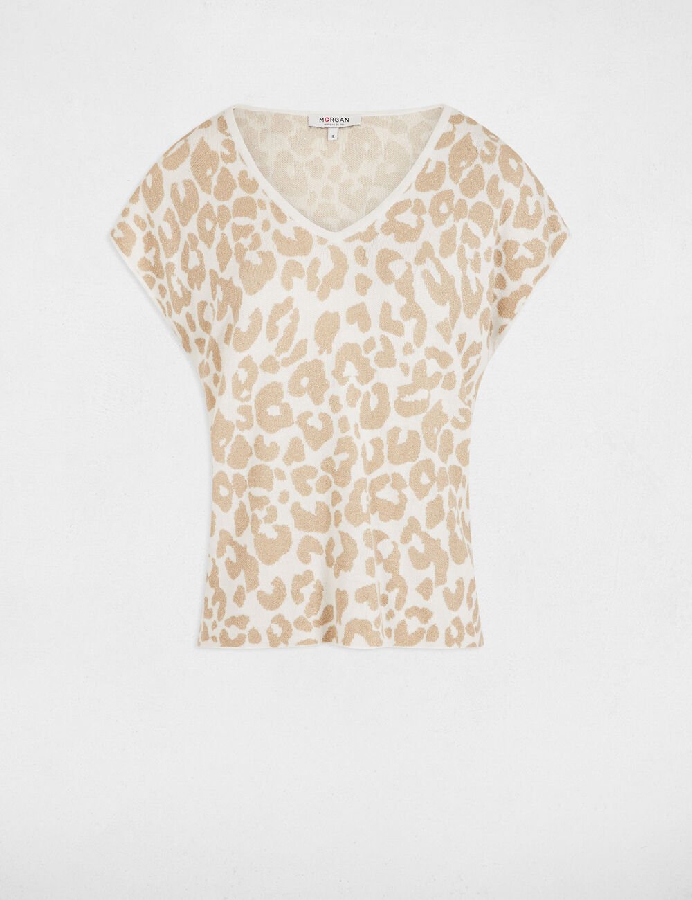 Jersey manga corta estampado marfil 251-Mzora