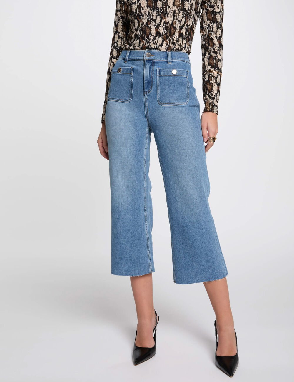 Pantalón pernera ancha denim stone 241-Pclic