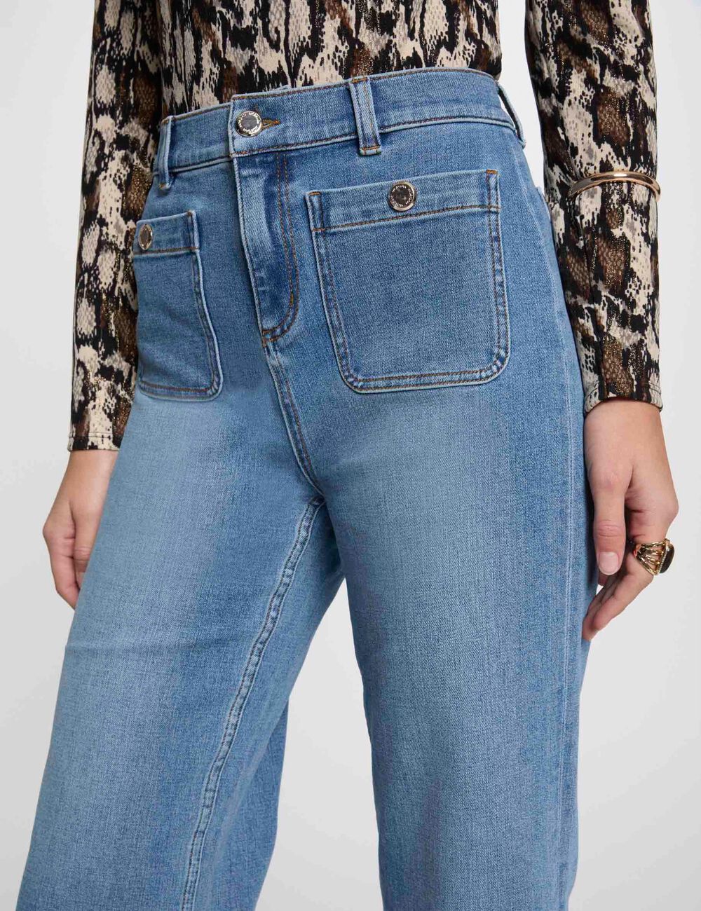 Pantalón pernera ancha denim stone 241-Pclic