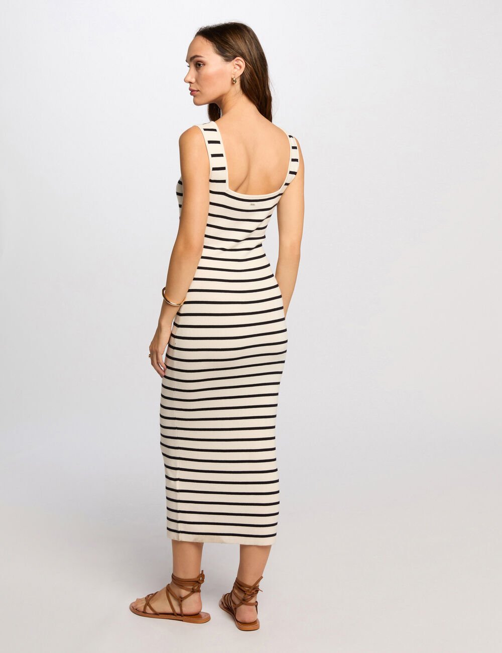 Vestido punto largo ajustado crudo 251-Rmdebi