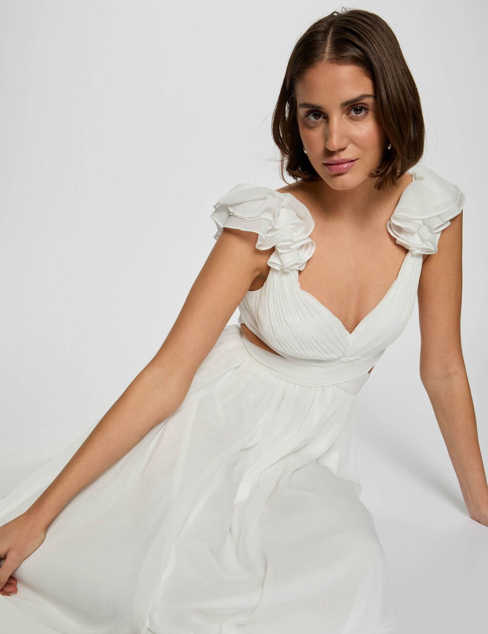 Vestido largo recto holgado blanco 251-Rissal