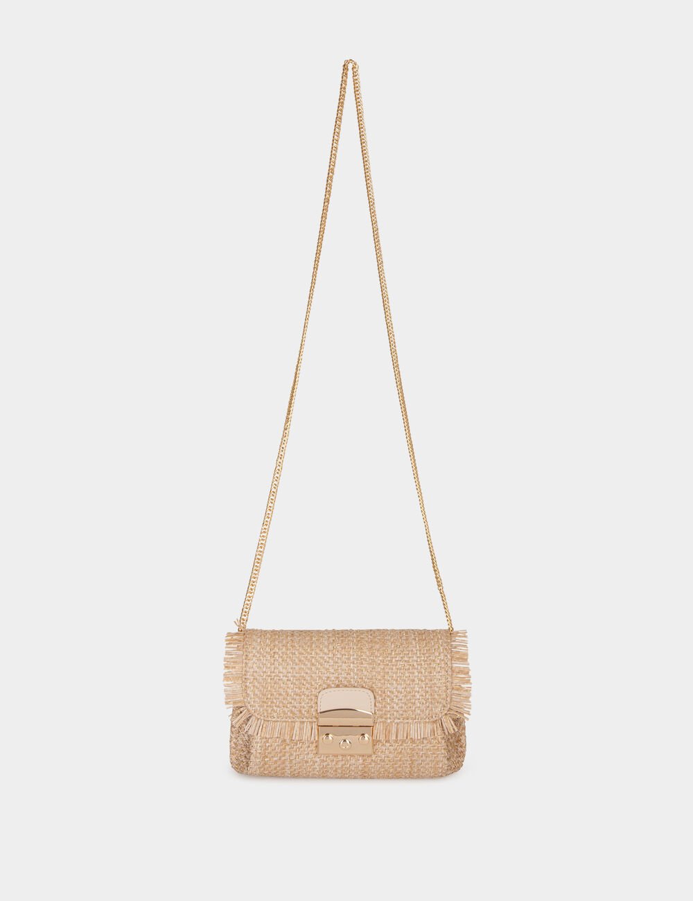 Bolso trenzado con flecos arena 241-2Romepa
