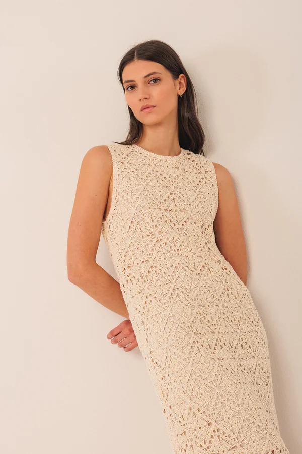 Vestido de punto natural V.V25.RD458