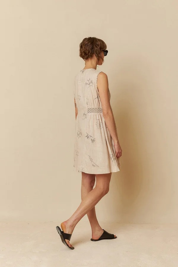 Vestido crudo goma en cintura V.V25.AD167