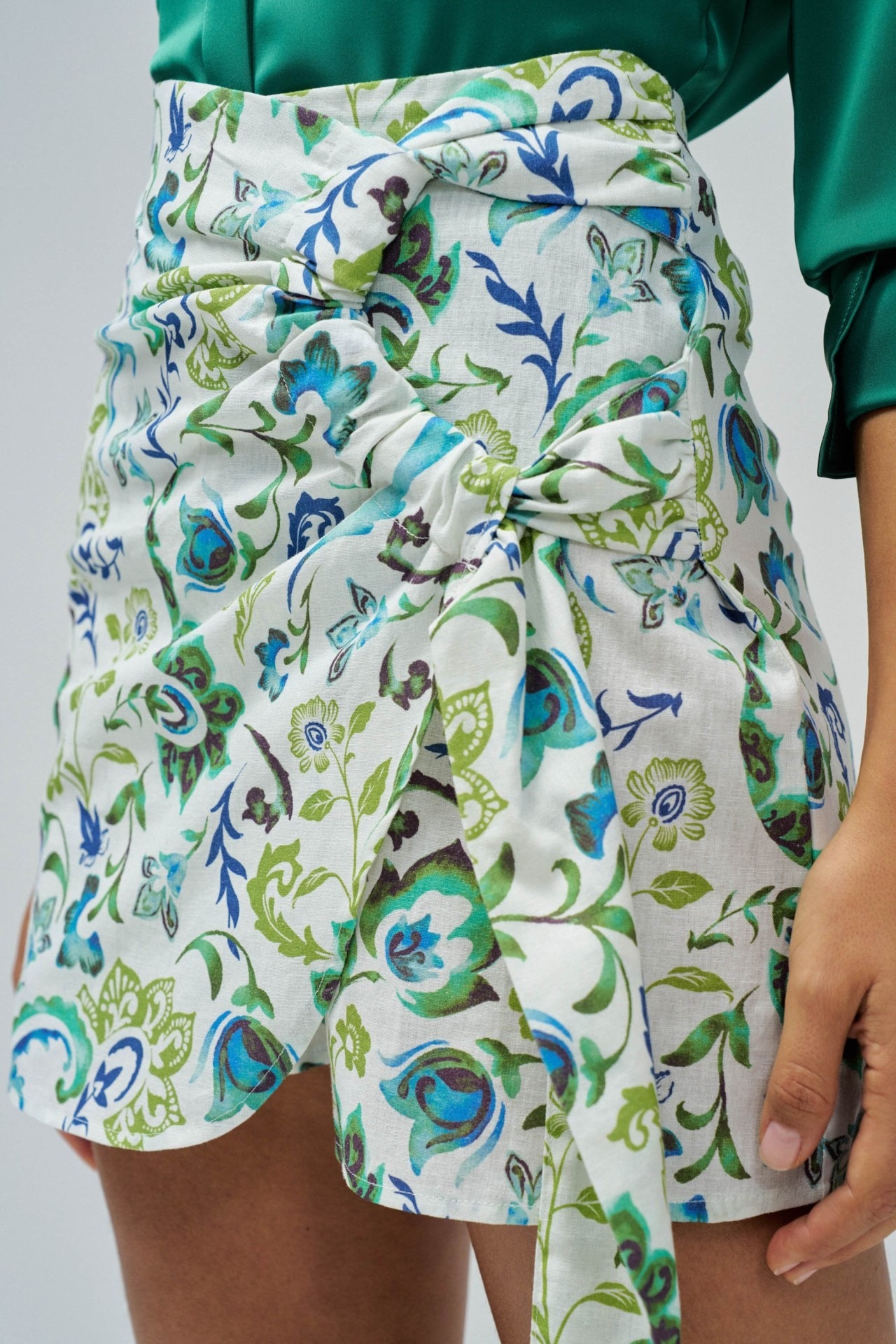 FALDA PANTALÓN CON MEZCLA DE LINO 21009455