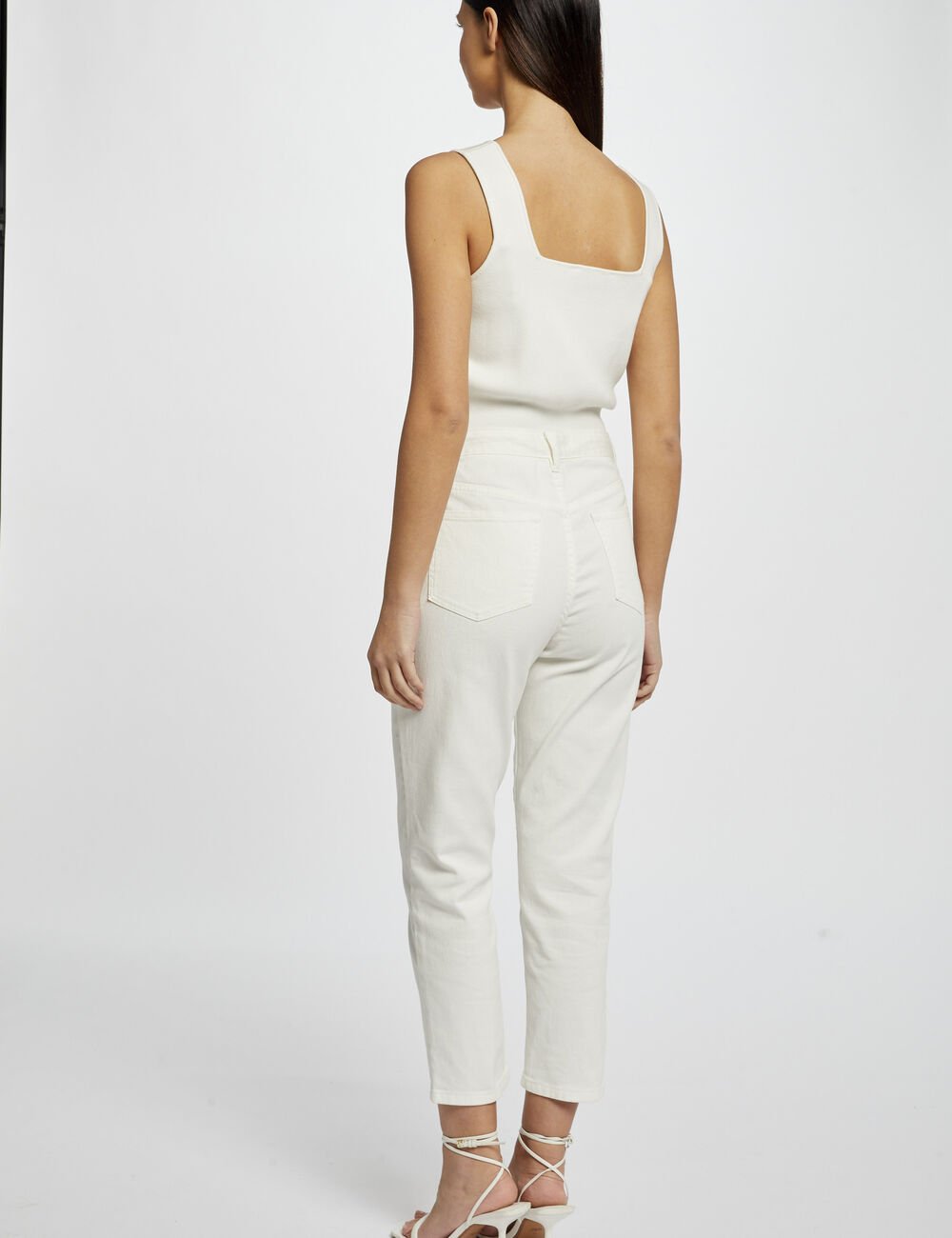 Top punto tirantes anchos marfil 251-Mpink