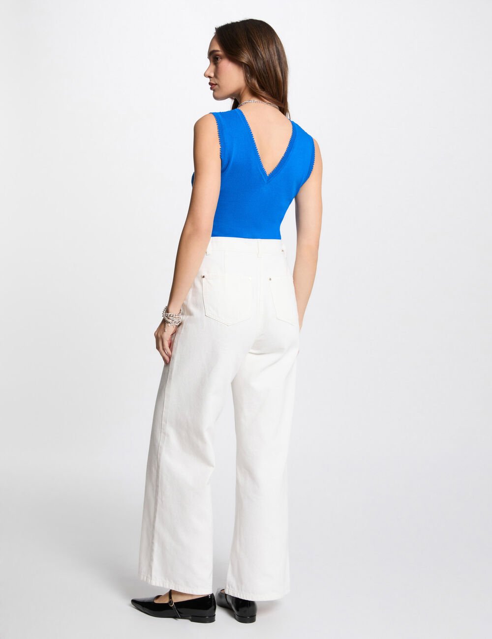 Jersey calado sin mangas marfil 242-Mushu