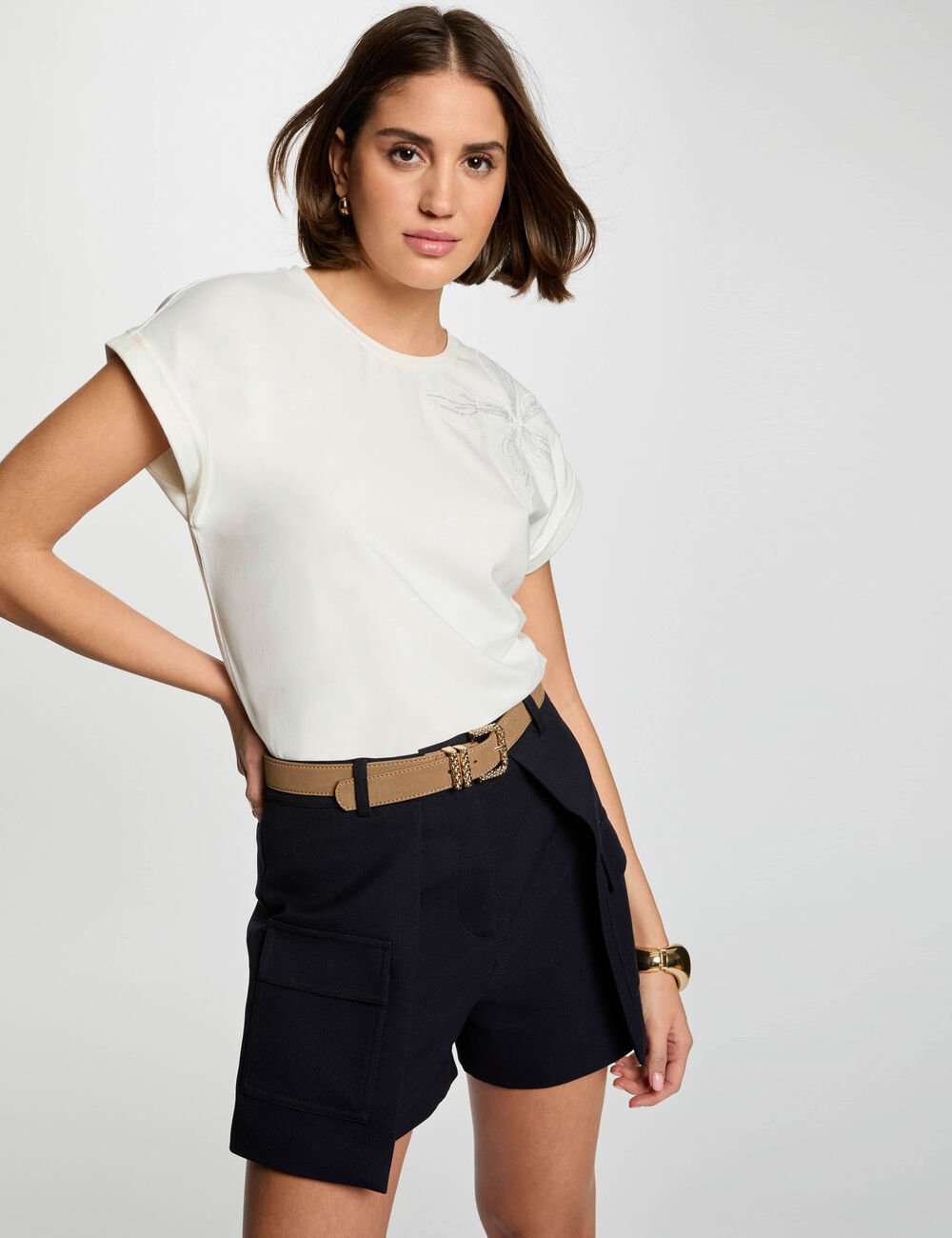 Camiseta manga corta blanco mujer 251-Dabana