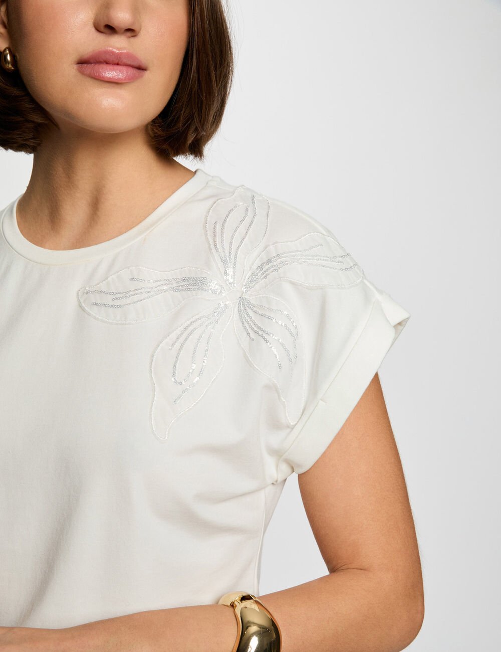 Camiseta manga corta blanco mujer 251-Dabana