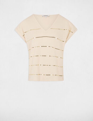 Camiseta manga corta creme 251-Doriane