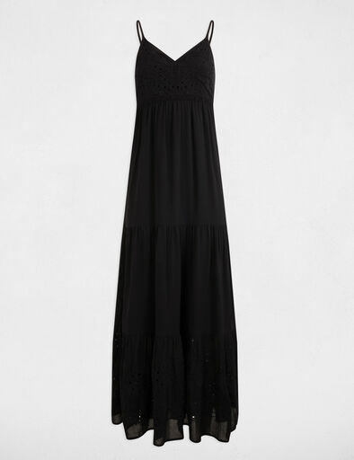 Vestido largo holgado bordado negro 242-Roubi