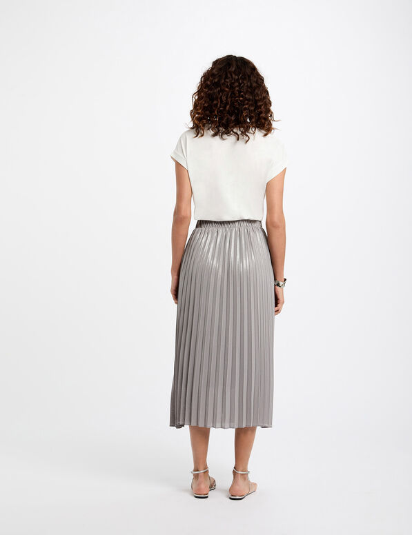 Falda larga plisada couleur argent 252-JPlisan