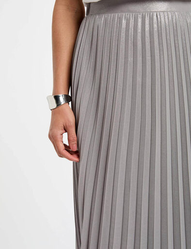 Falda larga plisada couleur argent 252-JPlisan