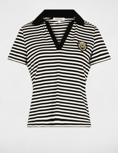 Camiseta manga corta rayas blanco 252-Dinata