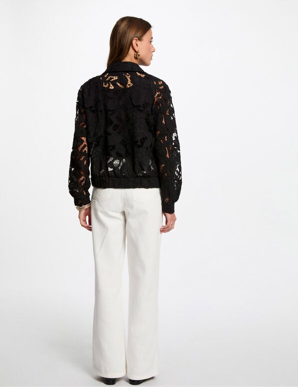 Chaqueta corta encaje negro 252-Gantal